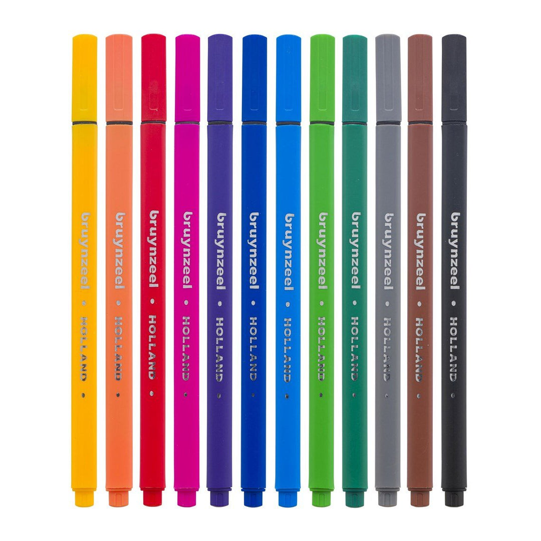 BRUYNZEEL Fineliner set | 12 colours - The Fine Art Warehouse