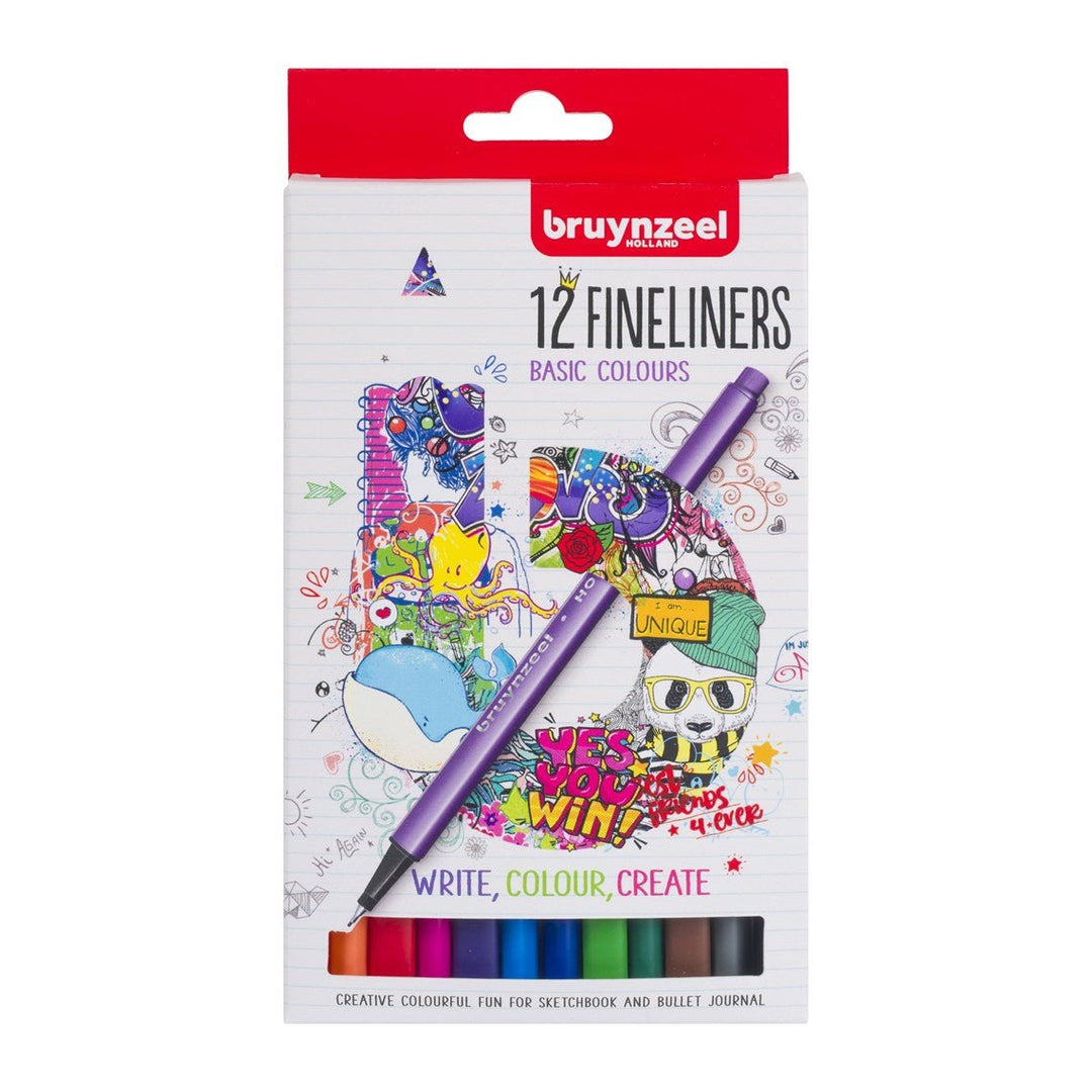 BRUYNZEEL Fineliner set | 12 colours - The Fine Art Warehouse