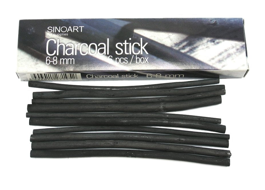 Charcoal stick - box of 10 3-6mm - The Fine Art Warehouse