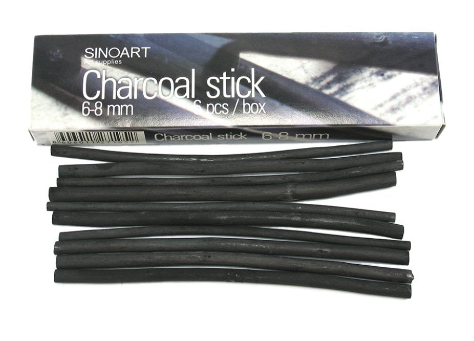 Charcoal Sticks, Box of 10, 3-6mm