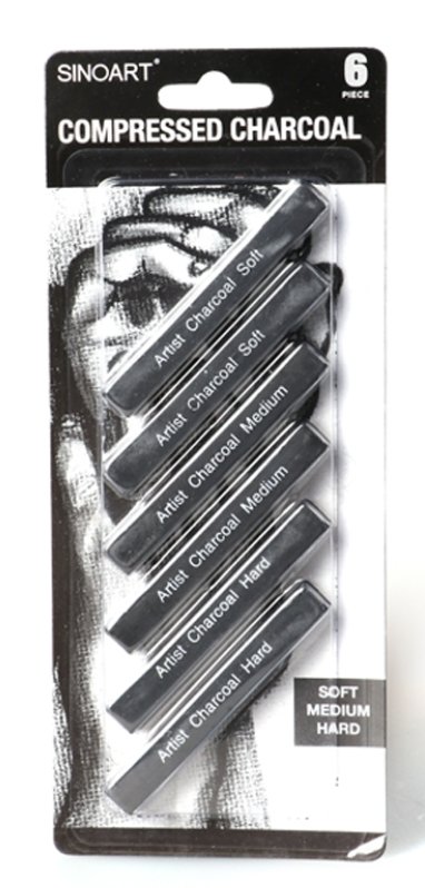 Compressed Charcoal stick set of 6 - The Fine Art Warehouse