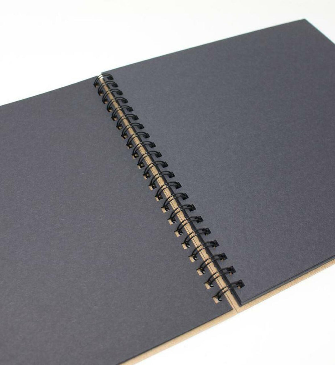 Enviro Spiral Bound Black Card Sketchbooks - 270gsm - The Fine Art Warehouse