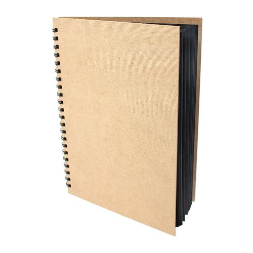 Enviro Spiral Bound Black Card Sketchbooks - 270gsm - The Fine Art Warehouse