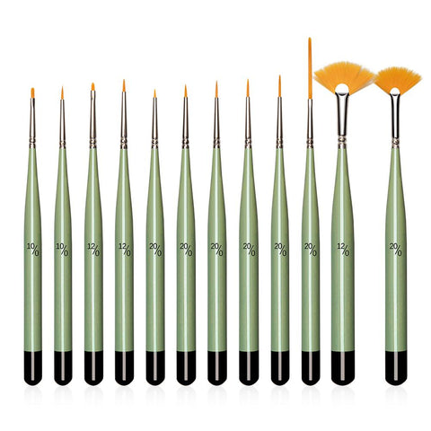 Set of 12 fine detail brushes