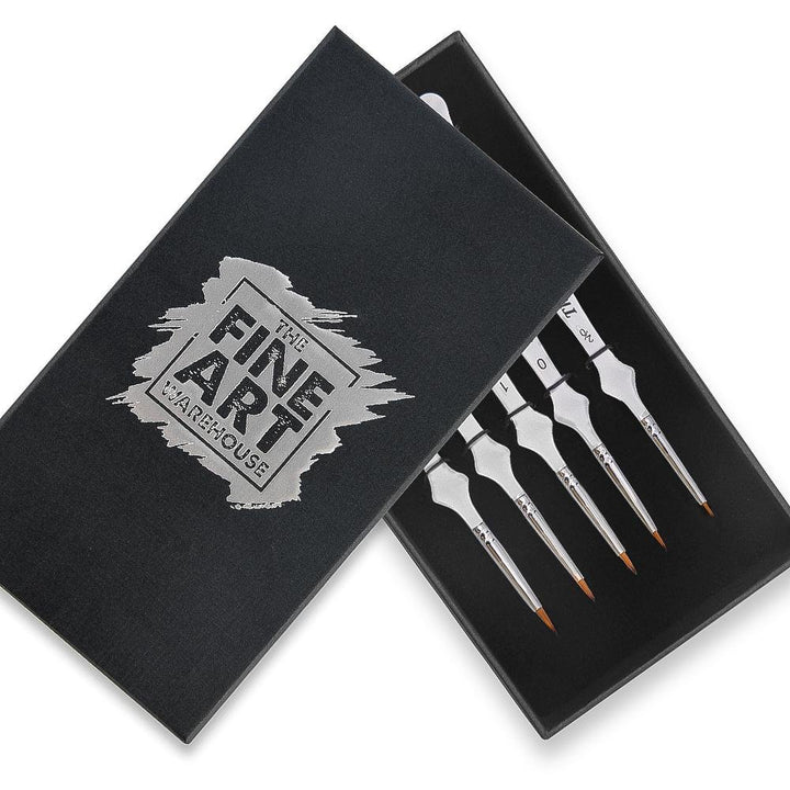 Premium Fine Detail Brush Set of 5 with Gift Box - The Fine Art Warehouse
