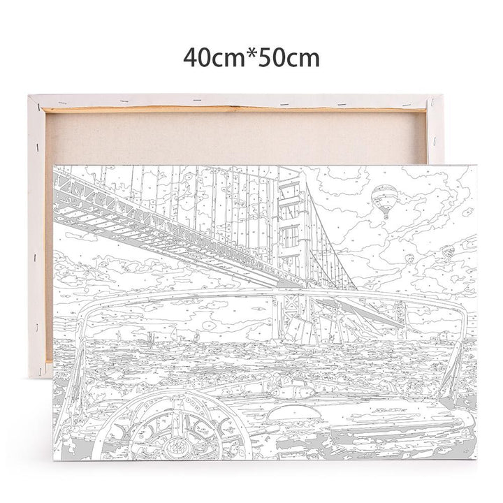 Premium Paint by Number Kit - FRAMED & UNFRAMED - San Fransisco - 40cm x 50cm - The Fine Art Warehouse