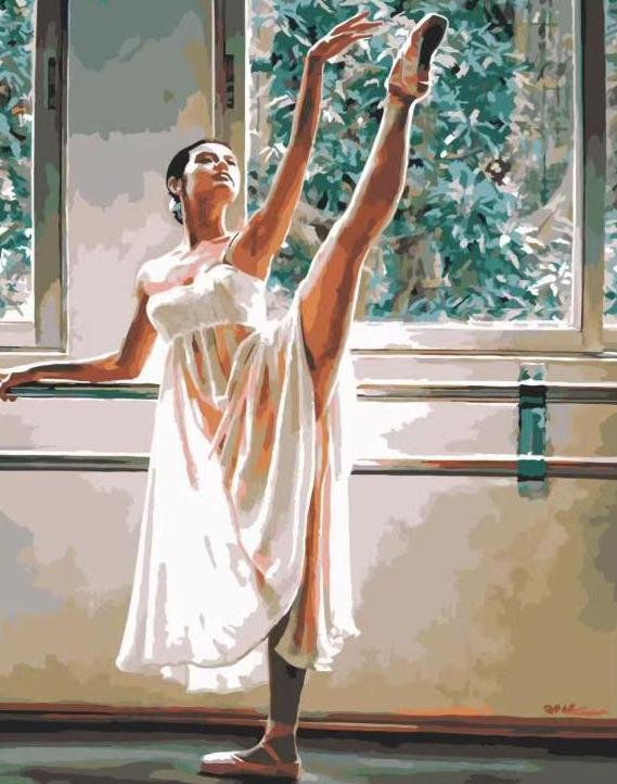 Premium paint by numbers - Dance Practice - 40cm x 50cm - The Fine Art Warehouse