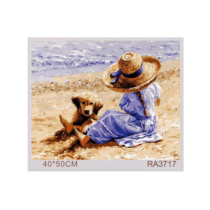 Premium paint by numbers FRAMED & UNFRAMED - Summer Day at the beach - 40cm x 50cm - The Fine Art Warehouse