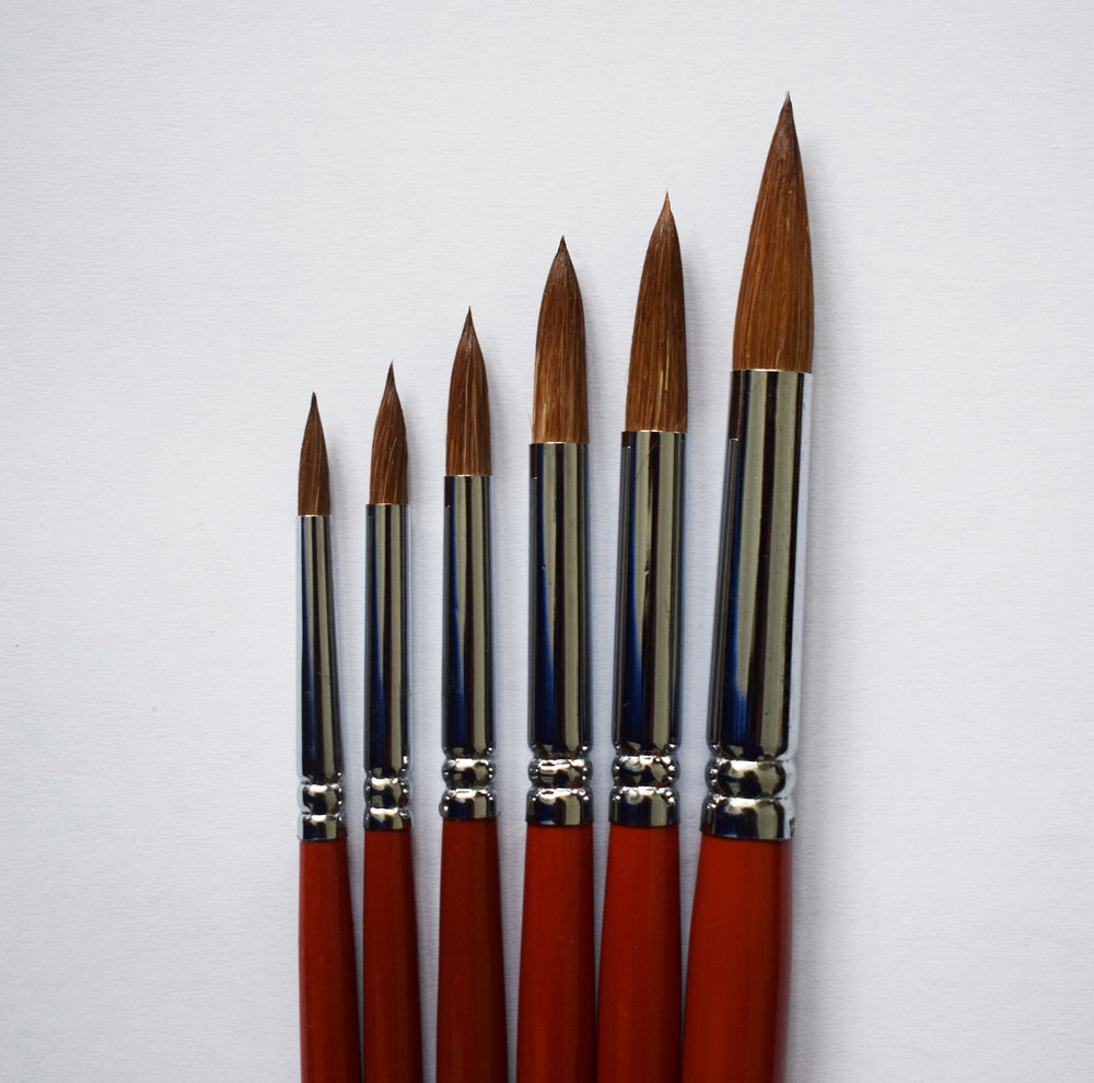 Sable Round Brush Set of 6, The Oxford, Sizes 2-12, view 7