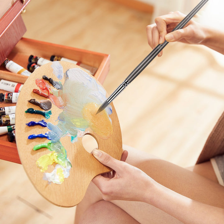 Set of 6 Professional Synthetic Round Head Artist Brush Set - 'The Salisbury'