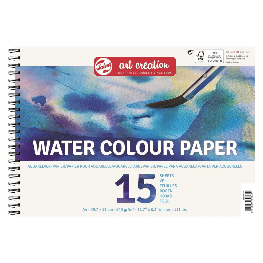 TALENS ART CREATION Watercolour Paper A4 250 g 15 Sheets - The Fine Art Warehouse