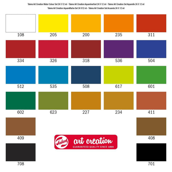 TALENS ART CREATION Watercolour set | 24 x 12 ml - The Fine Art Warehouse