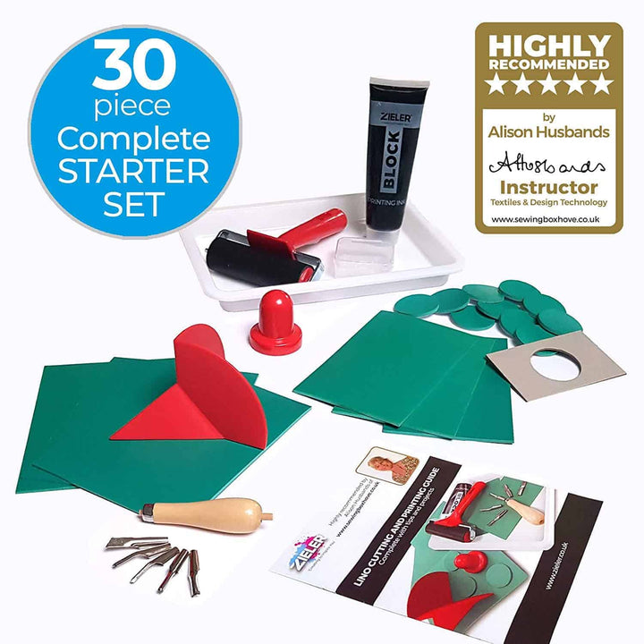 The Complete Lino Cutting & Printing Kit (30 pcs set) | Ideal for Beginners - The Fine Art Warehouse