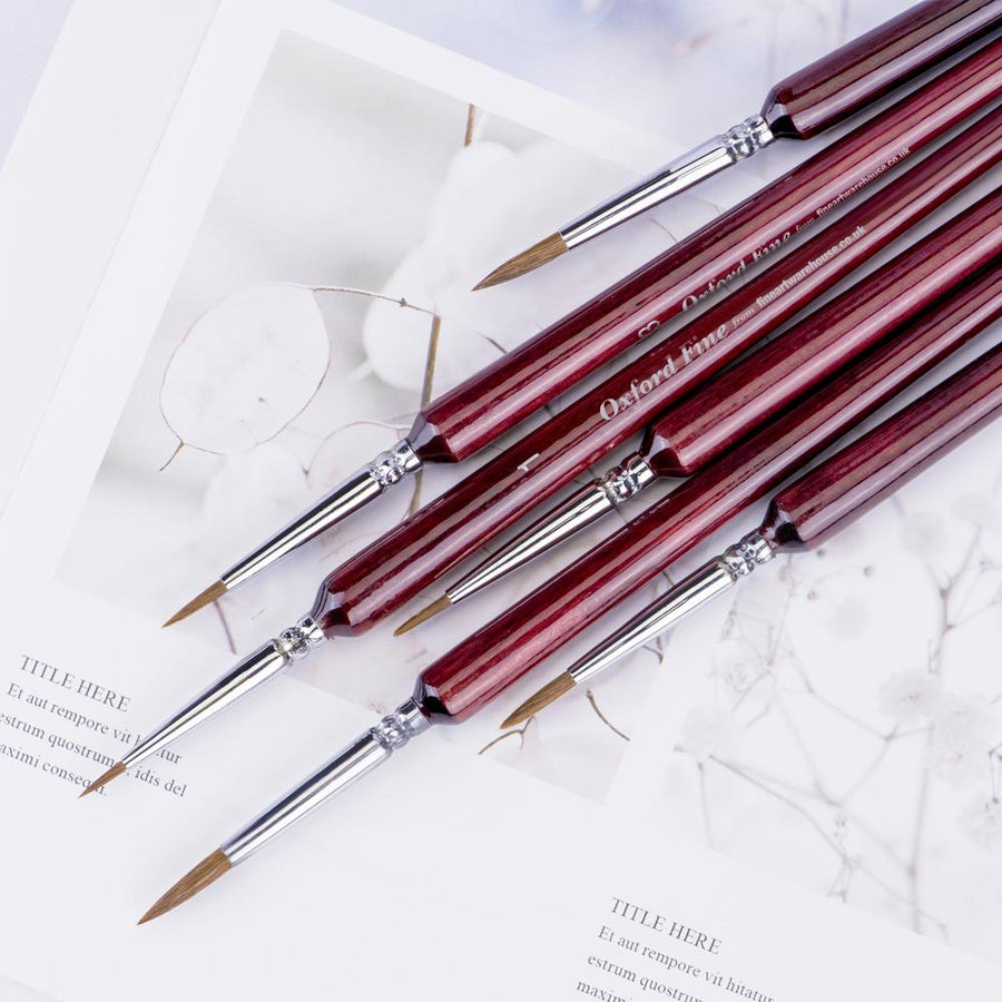 Set of 6 Sable Fine Detail Artist Brushes