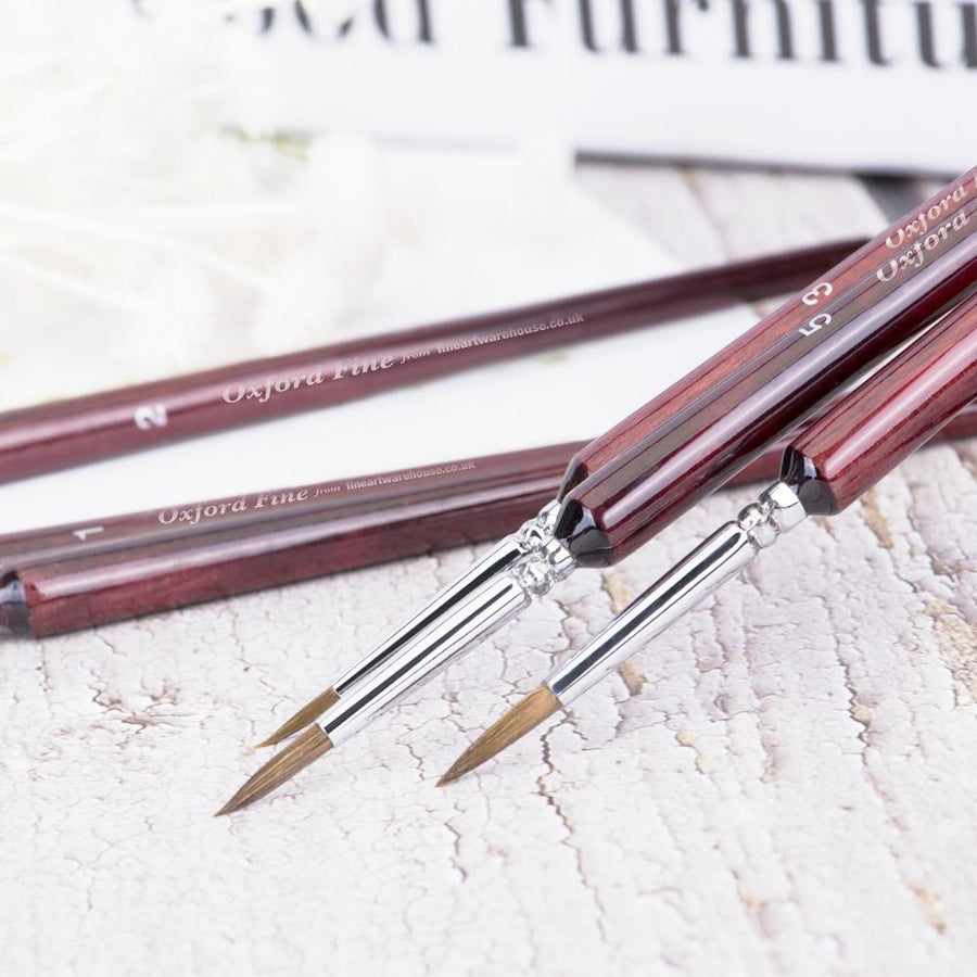 Set of 6 Sable Fine Detail Artist Brushes