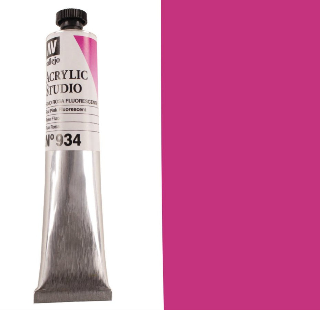 Vallejo Acrylics Metallics & Fluorescents Studio Paint - 60ML TUBES