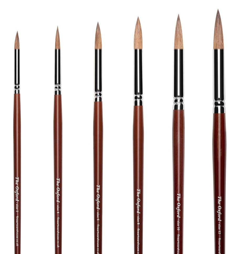 Sizes 2 and 4, brushes Small rounds