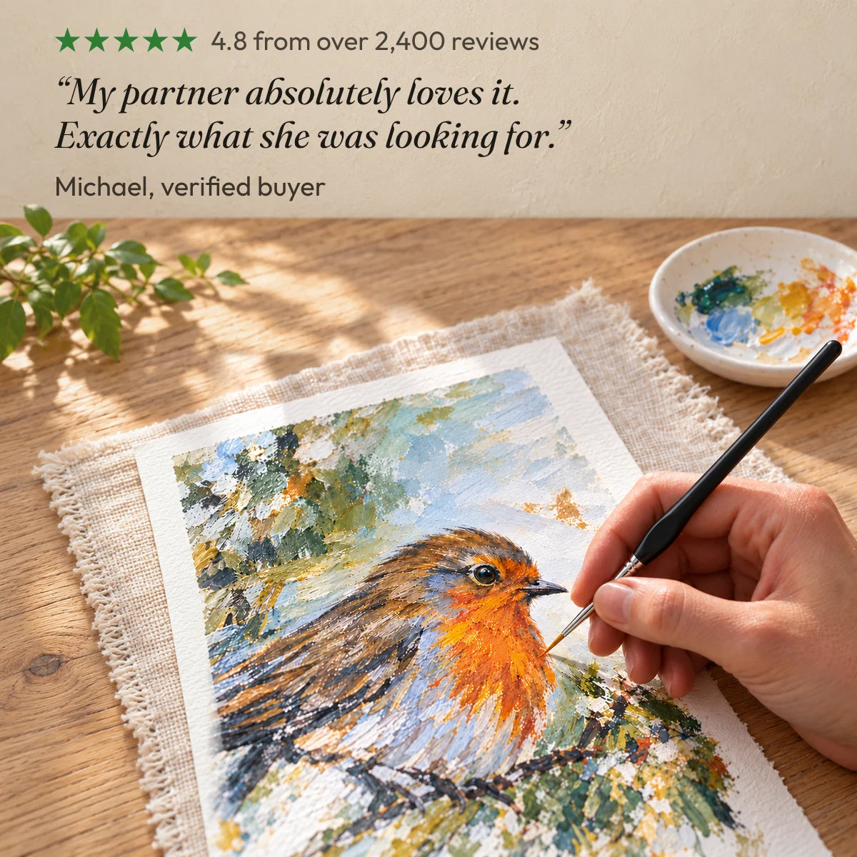 4.8 from over 2,400 reviews. “My partner absolutely loves it. Exactly what she was looking for.” Michael, verified buyer.