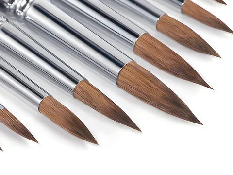 Close-up of sable brush tips