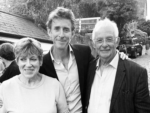 James, who runs the shop, with his mum and dad, Jane and John